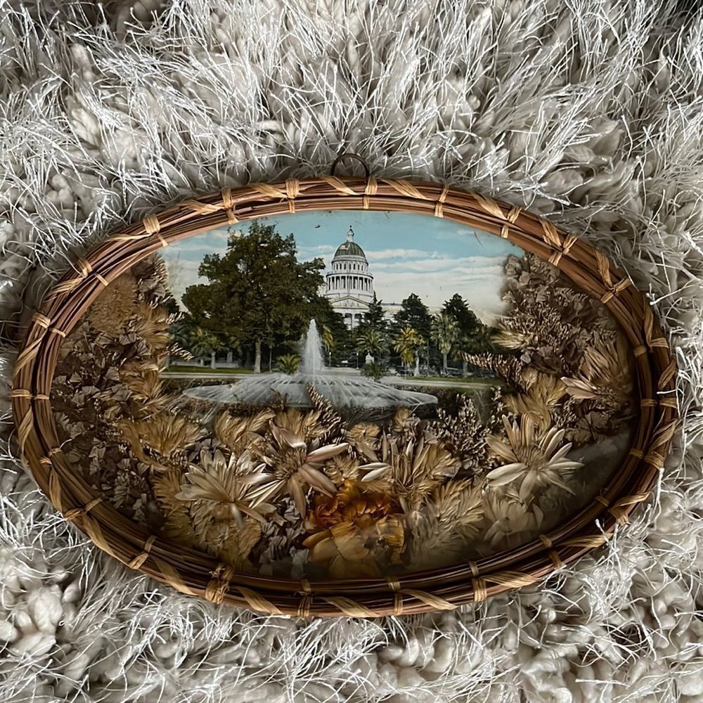 Vintage Set of Two Torrey Pine Handmade Trays - CA State Capitol